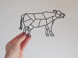 Geometric Cow - Wall Art Hanging Decoration Home Decor Black Printinghive - thumbnail 1