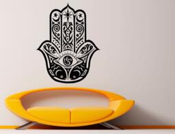 Hamsa Hand Wall Vinyl Decal Sticker Meditates Patterns India Eye Art Design Murals Indian Interior Home Decor - 28Bo23Ha - thumbnail 1