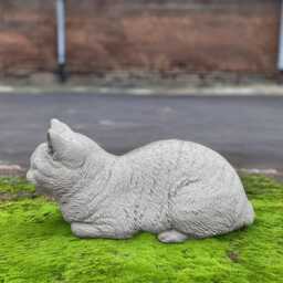Concrete Kitty Figurine Sleeping Cat Garden Statue Stone Pet Memorial Ornament Outdoor Kitten Yard Decor Handcrafted Cement Lover Gift - thumbnail 4