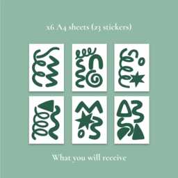 Green Doodle Fabric Wall Stickers Removable Kids Room Decor - thumbnail 2