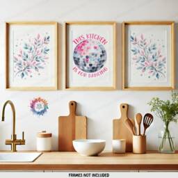 Dancing Kitchen Prints - Set Of 3 Wall Art - Pink Is For Print Dining Room Decor Home Posters Gallery Artwork - thumbnail 2