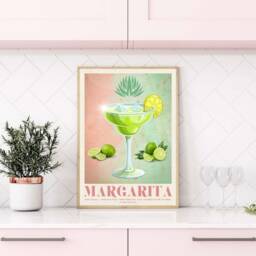Margarita Cocktail Print - Poster Kitchen Art Bartender Gift Lover Foodie Housewarming Decor - thumbnail 1