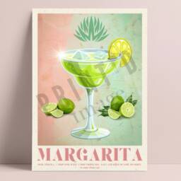 Margarita Cocktail Print - Poster Kitchen Art Bartender Gift Lover Foodie Housewarming Decor - thumbnail 3