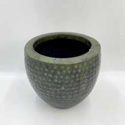 Metal Plant Pots, Mystic Green, Xl Handmade Pot, Indoor & Outdoor Plant Pot - thumbnail 2