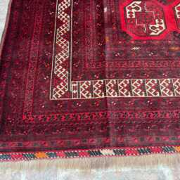 6x9 Afghan Bukhara Wool Area Rug - Hand-Knotted Turkmen Design Carpet Oriental Geometric Decor For Living Room Or Bedroom Boho Gift Rug - thumbnail 4