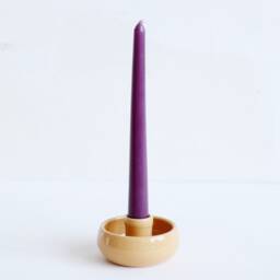 Beige Ceramic Taper Candle Holder Scandinavian Minimalist Decor - thumbnail 3