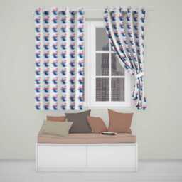 Pink Flamingo Watercolor Splash Seamless Pattern Tropical Bird Art Readymade Eyelet Ring Top Thermal 100% Blackout Curtains - thumbnail 1