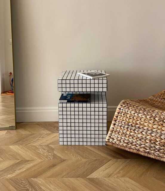 Modern Tiled Table. End Coffee Side - image 1