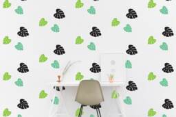 Palm Leaf Wall Pattern Decal Monstera Tropical Jungle Kids Room Wall Sticker Nursery Bedroom Wallpaper Vinyl Decals Home Decor Stickers - thumbnail 1