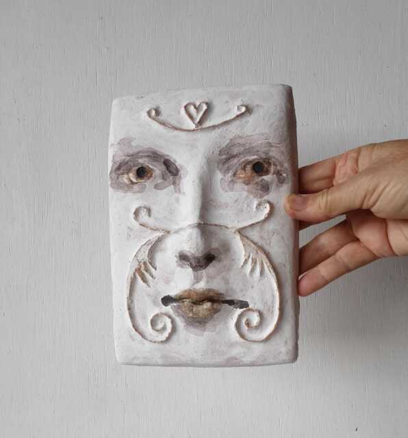 Female Face Wall Mask Sculpture With Florentine Style Flourishes, Italian Art Lover Gift, No.8 - image 1