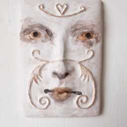 Female Face Wall Mask Sculpture With Florentine Style Flourishes, Italian Art Lover Gift, No.8 - thumbnail 2