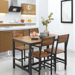 Industrial Dining Chairs Set Of 2, Rustic Kitchen Chairs, Metal Frame Farmhouse Room Furniture, Modern Vintage - thumbnail 3