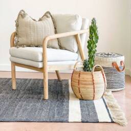 Handwoven Oaxacan Throw Pillow With Fringe Boho Mexican Decor
