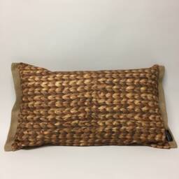 Water Hyacinth Print Cushion With Hessian Trim - thumbnail 2