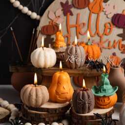 Spooky Night Soy Wax Candle Set Handmade Halloween Decor - thumbnail 3