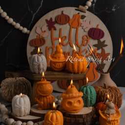 Spooky Night Soy Wax Candle Set Handmade Halloween Decor - thumbnail 4