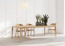 Solid Oak Dining Table With Wooden Legs 0102 - thumbnail 1