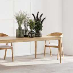 Solid Oak Dining Table With Wooden Legs 0102 - thumbnail 2