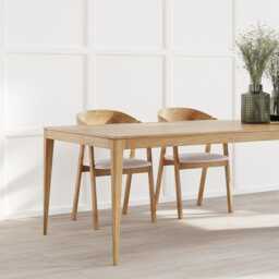 Solid Oak Dining Table With Wooden Legs 0102 - thumbnail 3