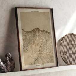 Trabzon Map - Vintage Beige Detailed Print Turkey Travel Gift - thumbnail 1