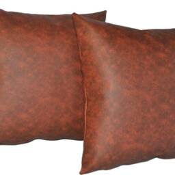 "2 Two Tone Tan Faux Leather Classic Cushions 16"" 18"" 20" - thumbnail 2