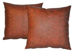 "2 Two Tone Tan Faux Leather Classic Cushions 16"" 18"" 20"