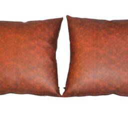 "2 Two Tone Tan Faux Leather Classic Cushions 16"" 18"" 20" - thumbnail 3