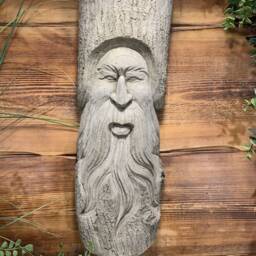 Stone Garden Tree Man Green Large Straight Beard Hanging Plaque Ornament - thumbnail 2