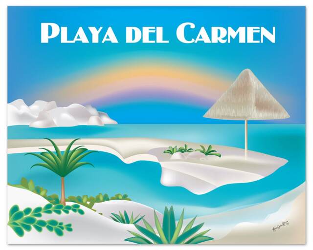 Playa Del Carmen Art, Wall Art, Canvas, Poster, Mexican Art - E8-O-Play - image 1
