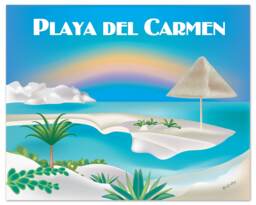 Playa Del Carmen Art, Wall Art, Canvas, Poster, Mexican Art - E8-O-Play - thumbnail 1