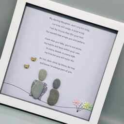 Loss Of Parent Memorial Pebble Art Gift Frame, Keepsake Sympathy For Her - thumbnail 2