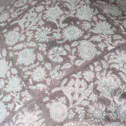Block Print Pillow Cover Floral Batik, Natural Dyed Textile - thumbnail 4