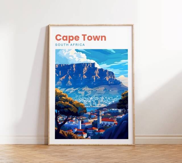 Cape Town Travel Print - Poster South Africa Gift - image 1