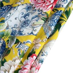 Handmade Roman Blind Jardin Yellow Ming Vase Floral Fabric - thumbnail 2