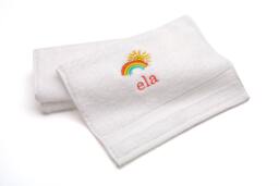 Embroidered Kids Towel Personalized Rainbow Turkish Cotton - thumbnail 1