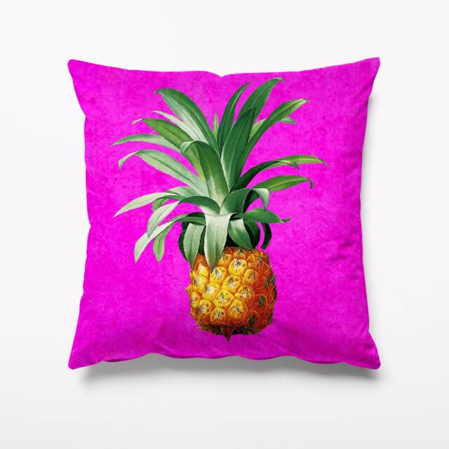Pineapple Tiki Pink Garden Cushion - Waterproof Outdoor Water Resistant Cushions Pillows 18 - image 1