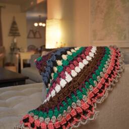 Round Blanket, Afghan, Crochet Blanket, Beach Afghan, Throw Sofa Throw, Heavy Circle Afghan - thumbnail 2