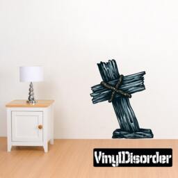 Cross Tombstone Wall Decal - Fabric Vinyl Removable & Reusable Tombstoneuscolor004Et