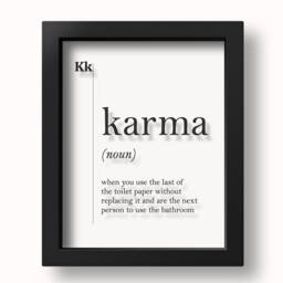 Transparent Karma Definition Print Poster Bathroom Wall Decor Toilet Paper Art Gift Minimalist Bath - thumbnail 3