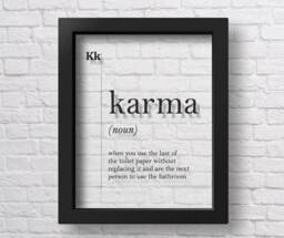 Transparent Karma Definition Print Poster Bathroom Wall Decor Toilet Paper Art Gift Minimalist Bath - thumbnail 1