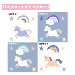 Unicorn Rainbow Star Wall Decals, Peel & Stick Fabric, Nursery Decor - thumbnail 4