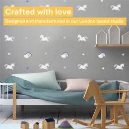 Unicorn Rainbow Star Wall Decals, Peel & Stick Fabric, Nursery Decor - thumbnail 2