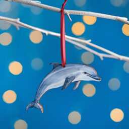 Dolphin Christmas Tree Decoration, Birch Plywood Ornament, Animal Lover Gift, Festive Watercolour Art, Traditional Keepsake