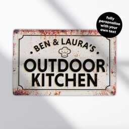 Personalised Alfresco Outdoor Kitchen Dining Sign - Custom Metal Garden Bar Decor - A5, A4, A3 - thumbnail 2
