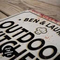 Personalised Alfresco Outdoor Kitchen Dining Sign - Custom Metal Garden Bar Decor - A5, A4, A3 - thumbnail 3