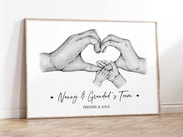Personalised Grandparent Nan Grandad Print Gift - Up To 5 Children Only Unframed - image 1
