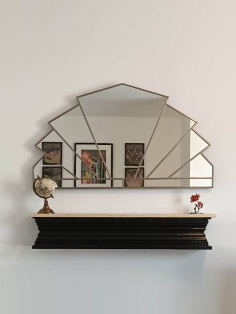 Over Mantle Large Art Deco Mirror, Wall - image 1