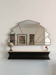 Over Mantle Large Art Deco Mirror, Wall - thumbnail 1