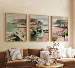 Set Of 3 Saltburn-By-The-Sea Posters, UK Coastal Wall Art, Seaside Print Set, Beach Decor, Modern Travel Artwork, British Style - thumbnail 1
