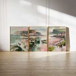Set Of 3 Saltburn-By-The-Sea Posters, UK Coastal Wall Art, Seaside Print Set, Beach Decor, Modern Travel Artwork, British Style - thumbnail 2